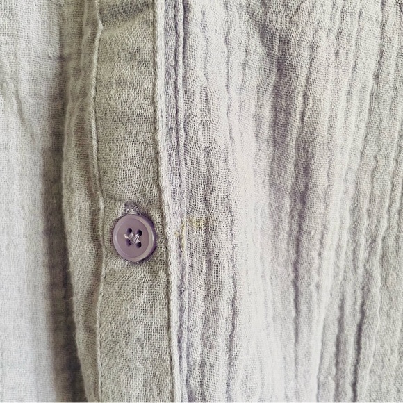 Blair Women's Lavender gauzy 100% cotton blouse size L peasant minimalist gma - Picture 3 of 8